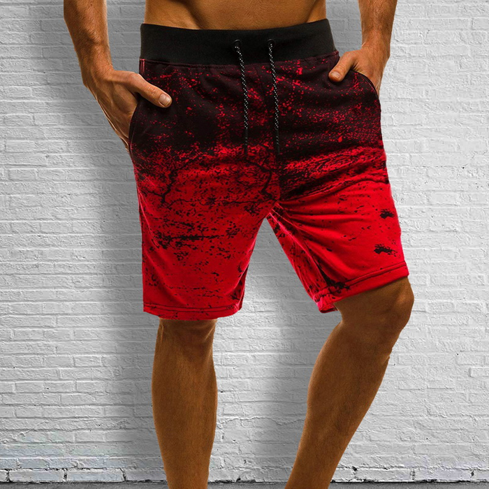 Men Drawstring Waist Ombre Shorts