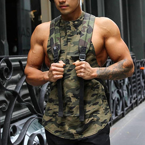 Men's Casual Fashion Printed Sleeveless T-shirt
