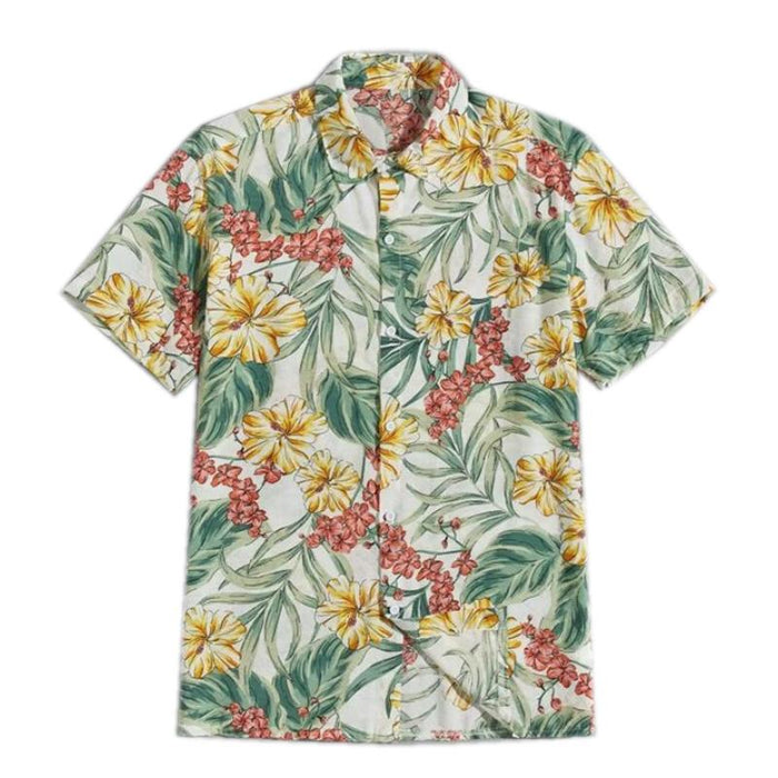 Men'S Pineapple Print Hawaiian Short Sleeve Shirt