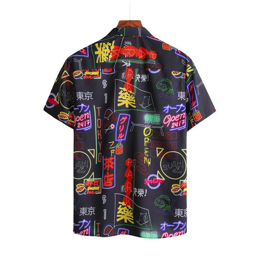 Men'S Neon Printed Short-Sleeved Shirt