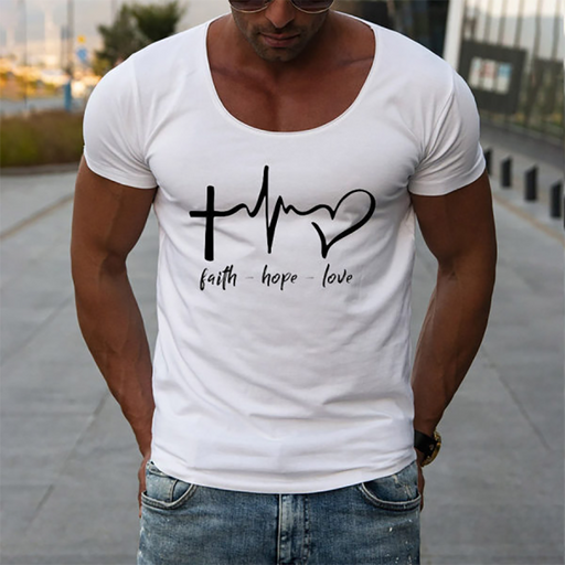 Round Neck Short Sleeve Letters Christian T-Shirt