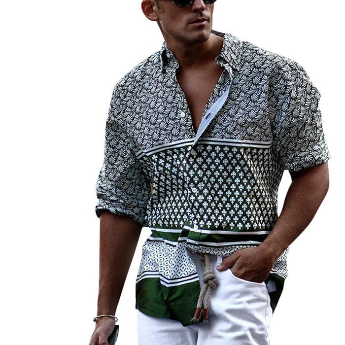 Men'S Fashion Temperament Printed Short-Sleeved Shirt