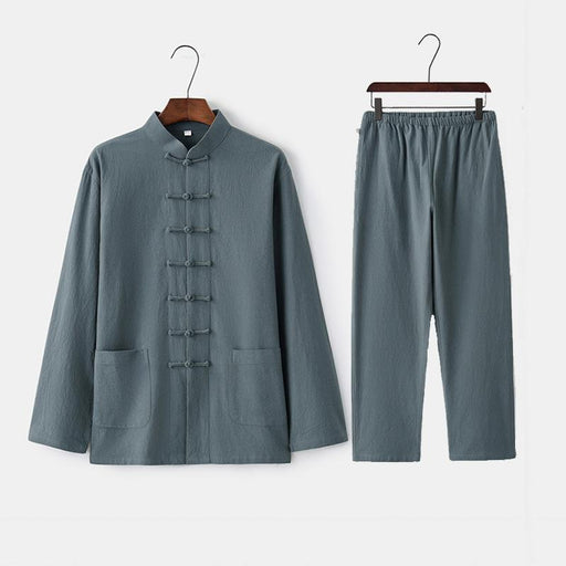 Casual Men's Tang Suits Long Sleeve Tops & Pants Two-pieces Chinese Style