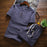 Men's Summer Three Button Chinese Linen Casual Short Sleeve T-Shirt Set