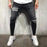 Men's Ripped Plaid Skinny Stretch Distressed Jeans