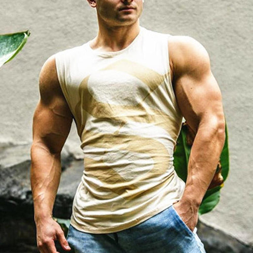 Men's Casual Fashion Printed Sleeveless T-shirt