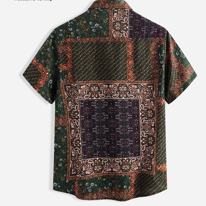 Men'S Loose Lapel Hawaiian Short Sleeve Shirt