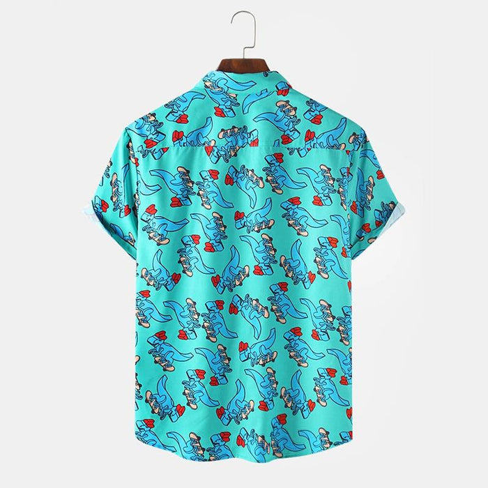 Men'S Cartoon Printed Casual Shirt