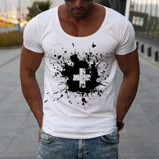 Men's Casual Printed Short-Sleeved T-Shirt