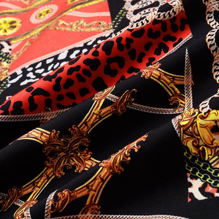 Men'S Printed Lapel Short Sleeve Shirt