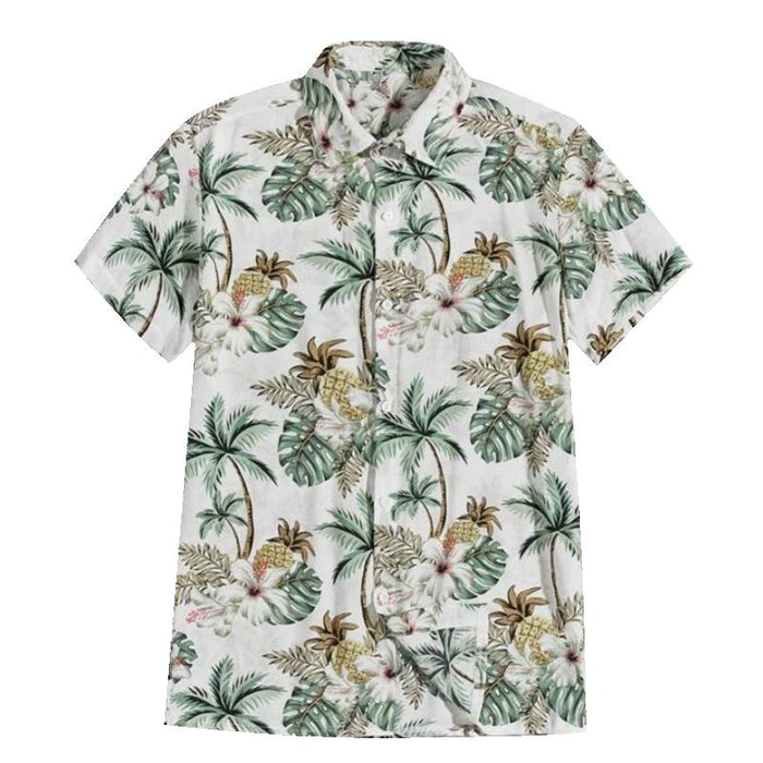 Men'S Pineapple Print Hawaiian Short Sleeve Shirt