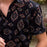 Men Retro Printed Short Sleeves Lapel Shirt