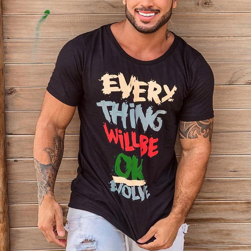 Men's Casual Fashion Printed Short-sleeved T-shirt