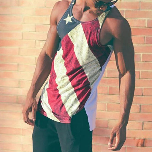 Men's Casual Fashion Printed Sleeveless T-shirt