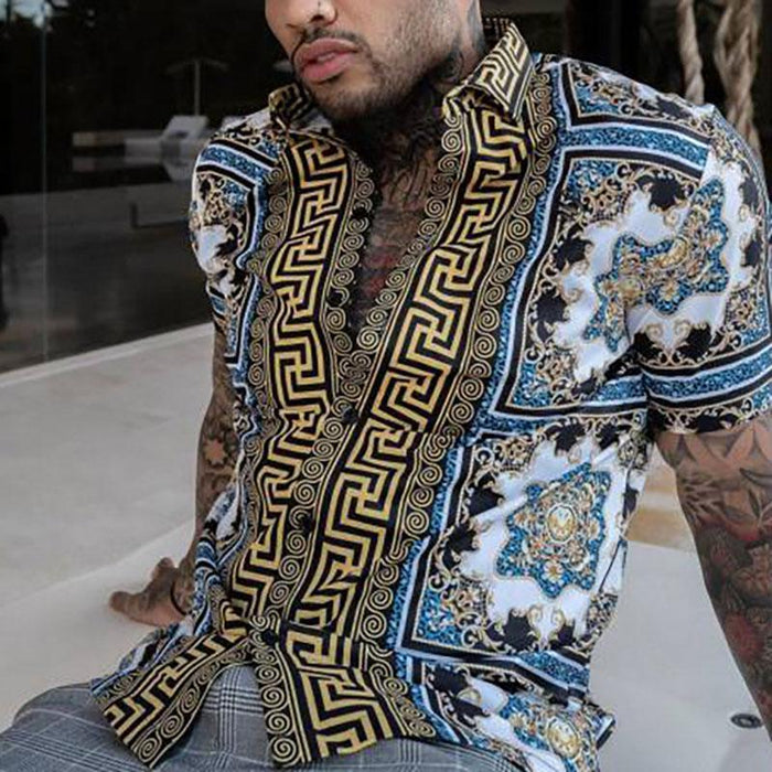 Men's Short-Sleeved Shirt Loose Literary Casual Men's Clothing