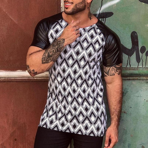 Men's Casual Fashion Printed Short-sleeved T-shirt