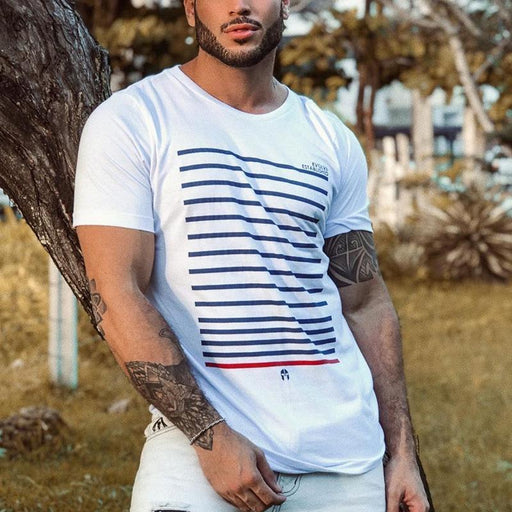Men's Casual Fashion Printed Short-sleeved T-shirt