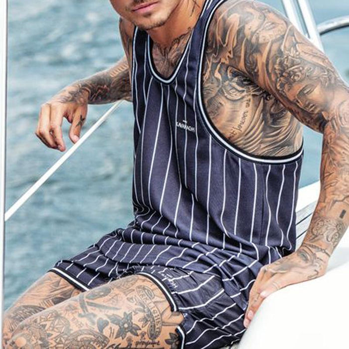 Men Vacation Beach Suits Two-Piece Set