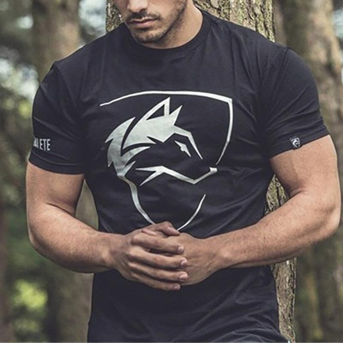 Wolf King Round Neck Short Sleeve Cotton Top