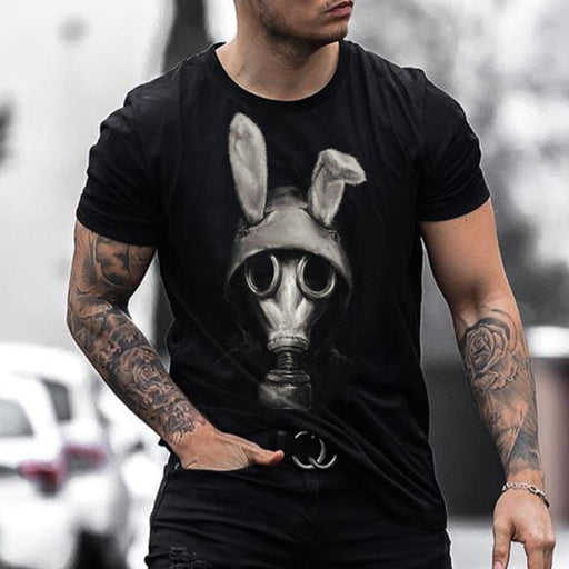 Plue Size Cute Rabbit Print Men's Tops