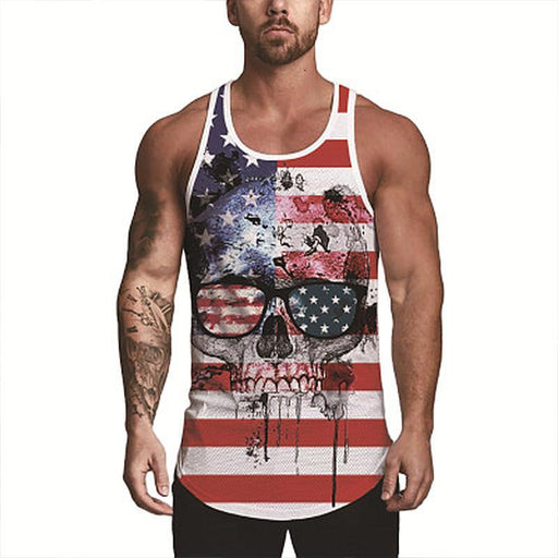 Men's Casual Fashion Printed Sleeveless T-shirt