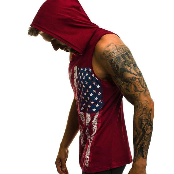 Casual Sports Slim Hooded Hip Hop Rock T-shirt