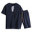 Summer Fashion Men's Cotton and Linen Short Sleeve Shorts Set Suit Tracksuit