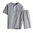 Summer Fashion Men's Cotton and Linen Short Sleeve Shorts Set Suit Tracksuit