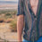 Men Retro Striped Printed Short Sleeves Shirt