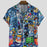 Men's Casual Graffiti Printed Short-Sleeved Shirt