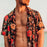 Colorblock Printed Loose Beach Men's Tops