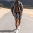 Beach Holiday Leaf Print Casual Suit Men