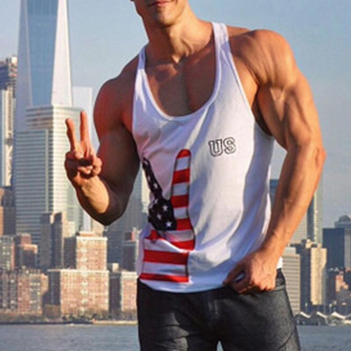 Men's Casual Fashion Printed Sleeveless T-shirt
