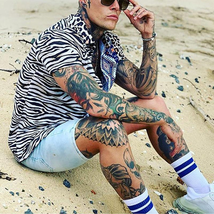 Fashion Leopard Print Short Sleeve Shirt