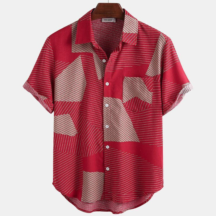 Casual Striped Short Sleeve Shirt