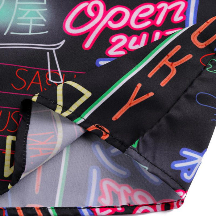 Men'S Neon Printed Short-Sleeved Shirt