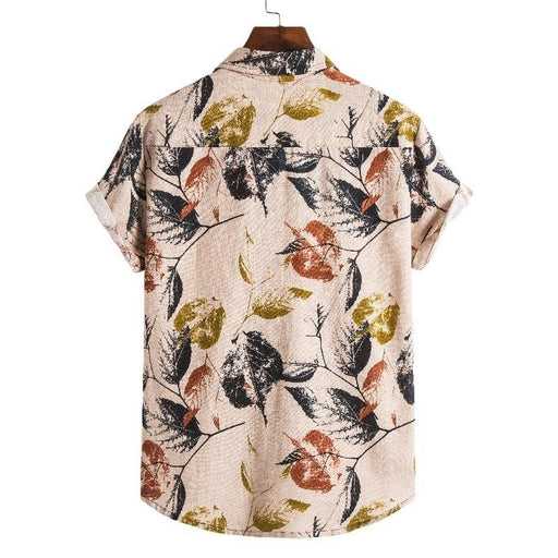 Men'S Summer Ethnic Short-Sleeved Printed Shirt