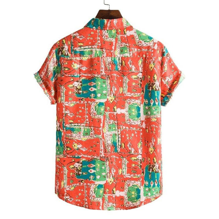 Men'S Printed Loose Short Sleeve Shirt