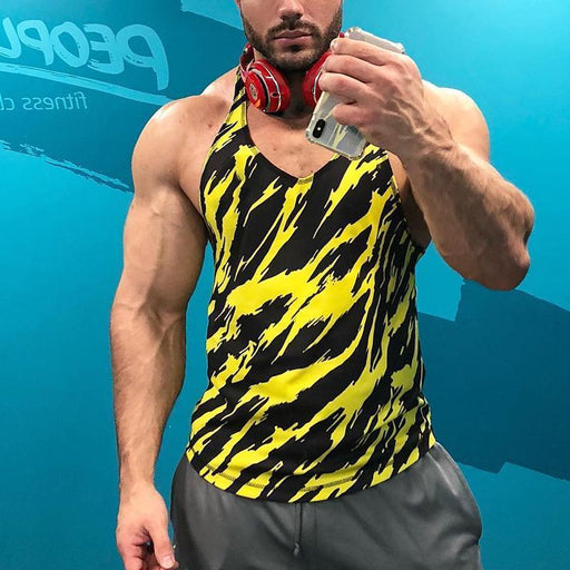 Men's Casual Fashion Printed Sleeveless T-shirt