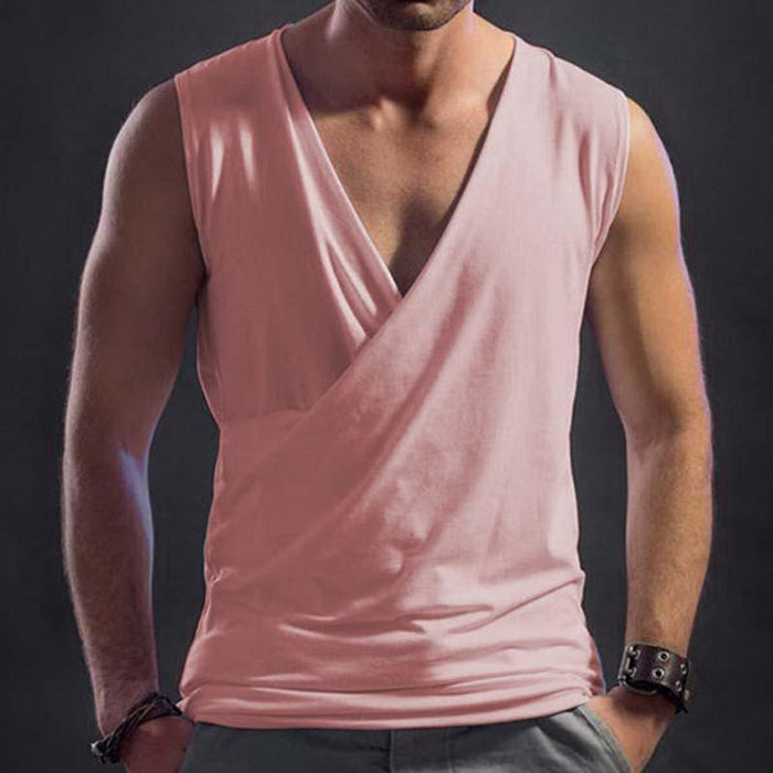 Fashionable Simple Large V-neck Sleeveless T-shirt Vest