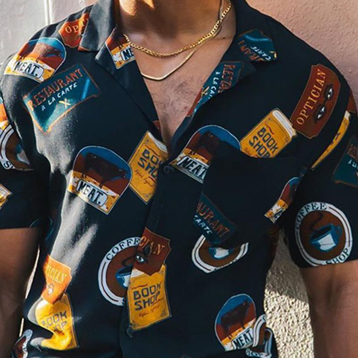 Men'S Simple Personality Short Sleeve Shirt