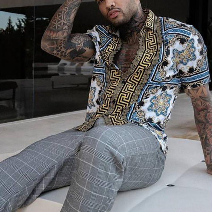 Men's Short-Sleeved Shirt Loose Literary Casual Men's Clothing