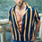 Men Casual Striped Short Sleeves Lapel Shirt