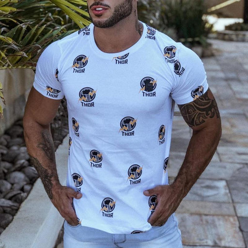 Men's Casual Fashion Printed Short-sleeved T-shirt