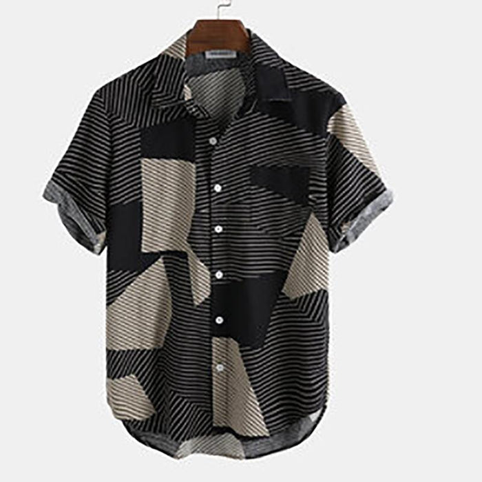 Casual Striped Short Sleeve Shirt