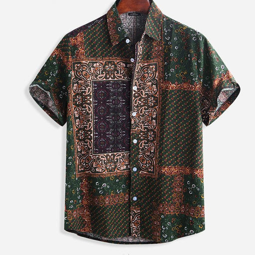 Men'S Loose Lapel Hawaiian Short Sleeve Shirt
