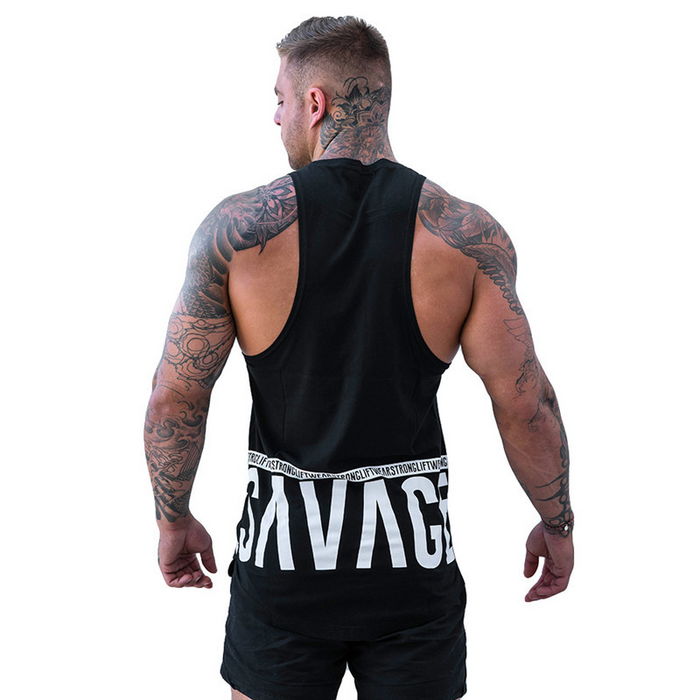Men's Cotton Letter Printed Sports Sleeveless Vest