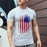 Men's Leisure Sports Fitness Flag Printed T-shirt