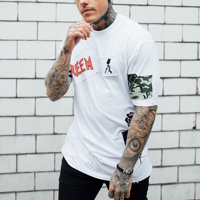 Men's Casual Sports Printed Short-sleeved T-shirt