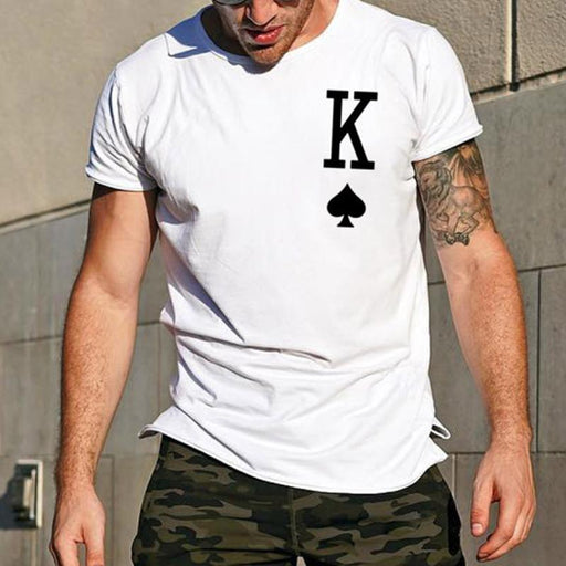 Playing Cards Printed Cotton Men's Tops